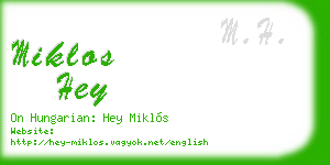 miklos hey business card