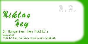 miklos hey business card